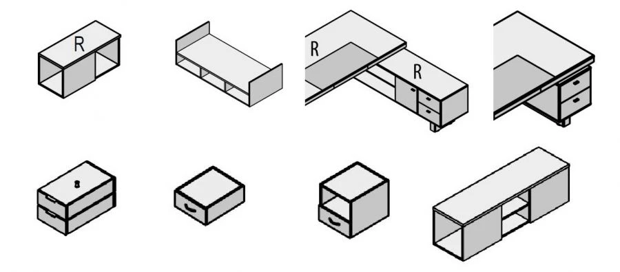 Wooden Wall-Mounted Cabinet for Various Series