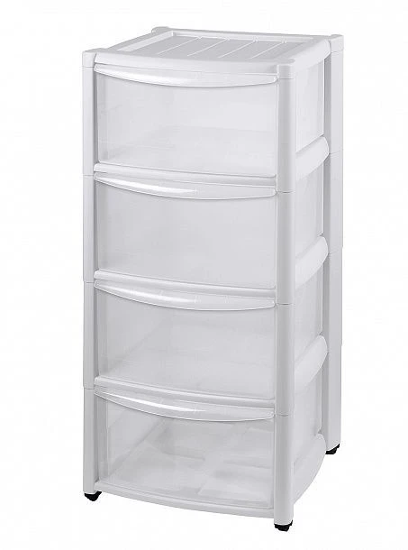 Amadeo 4-Drawer Rolling Chest (Colorless)