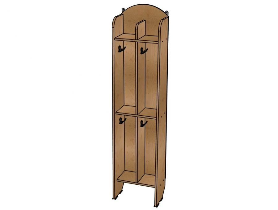 Towel Rack No. 2 "Moydodyr", Plywood (Varnished), 4 Compartments/ SHD58