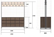 Double-sided wardrobe section with 10 shelves for hats and storage - TMG15/4