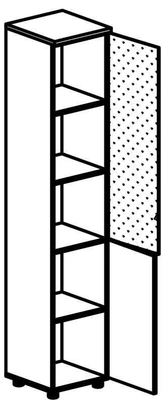 Narrow Document Cabinet with Glass Door 4116 Series "Rhythm