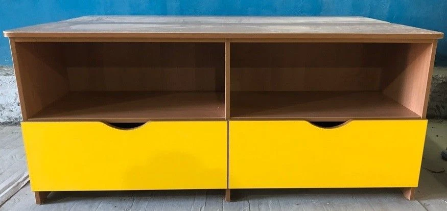 Children's Wooden Toy Cabinet with Rolling Drawers