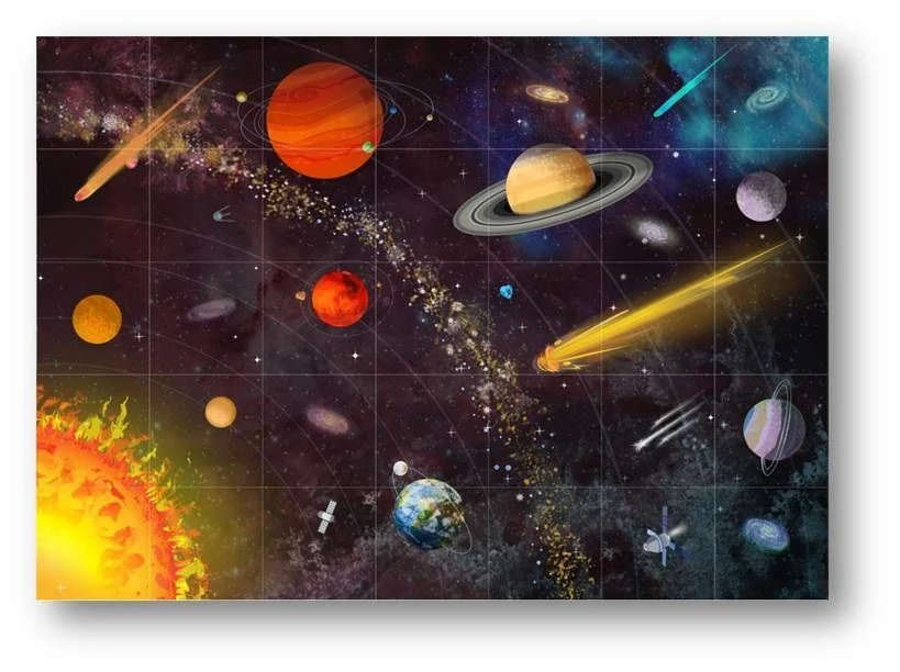 Cosmic Themed Play Mat for Kids 105x75cm