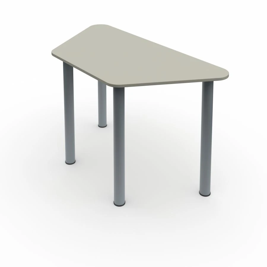 Trapezoidal Student Desk with Round Metal Legs