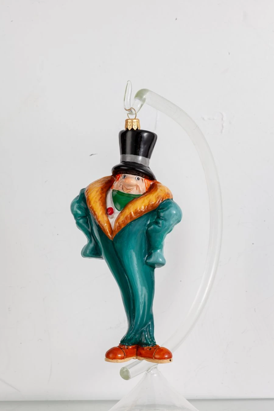 Handcrafted Glass Christmas Ornament "Karlson in a Coat