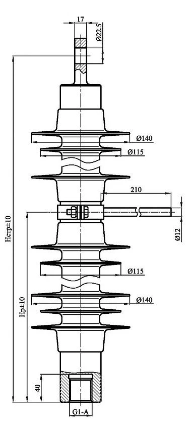 Silicon Rubber Insulator Fixator with Ribbed Shell FSPKr 160-3/0.6-0.4-HV