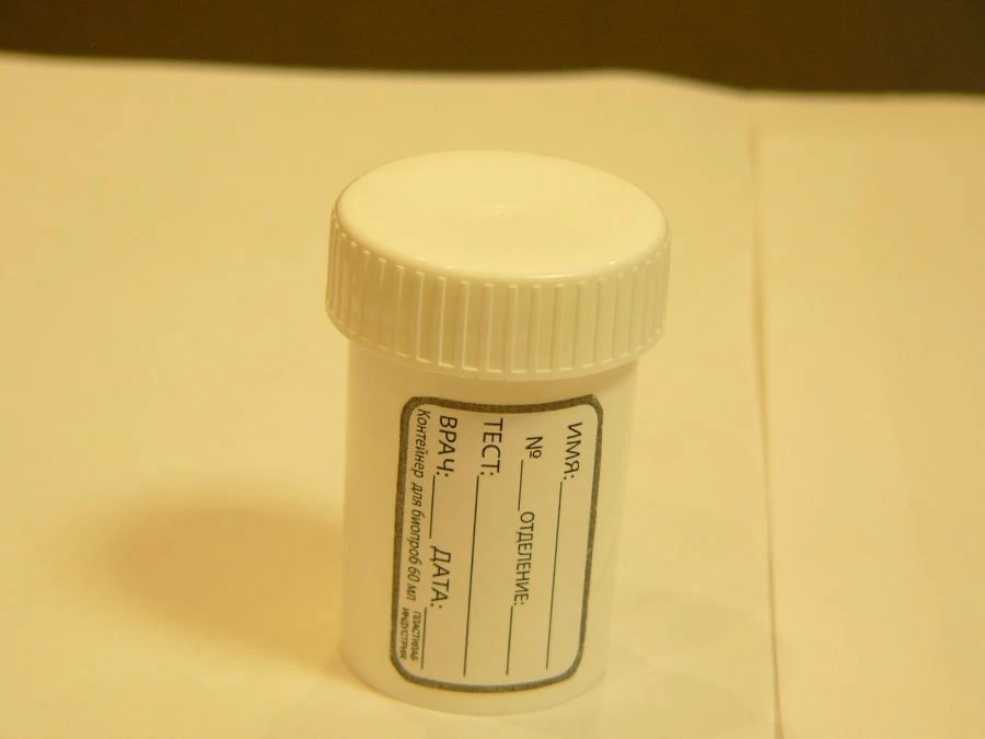 Disposable Non-Sterile Polymer Container for Bio Samples with Spoon and Label - 60ml/Batch