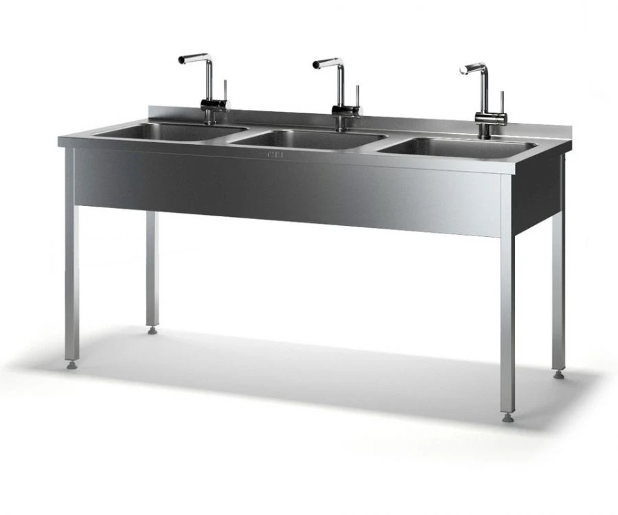 Stainless Steel Work Table with Integrated Sinks VMTs-P