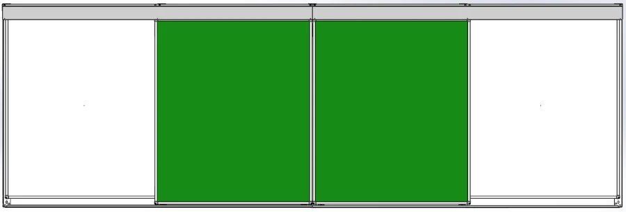 Sliding Rail System for Magnetic Marker and Chalk Boards "Basic