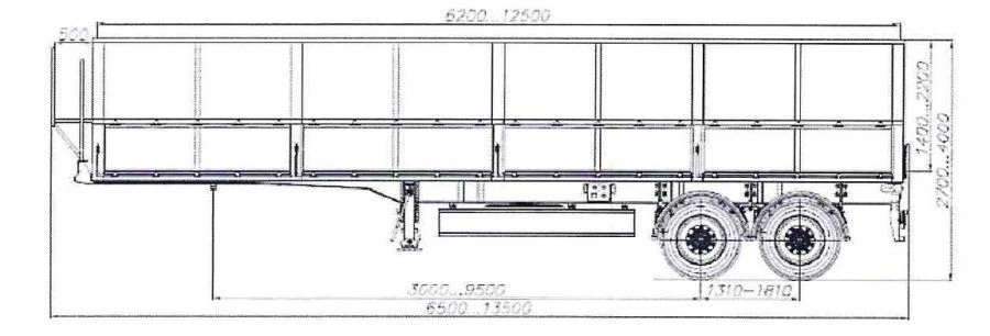 MDO4B1 Type Dump Semi-Trailer 8785B1 12 Ton Capacity