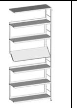 One-Sided Metal Frame Shelf 880x300x2052 mm