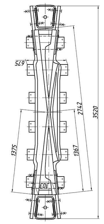Crosspiece Type R65 Model 2/9 Project 1684.01.000-01