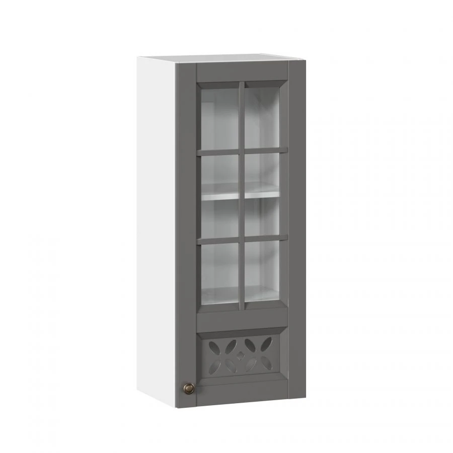 Ameli-3 Kitchen Cabinet Facade 400 High with Glass (Onyx Grey)