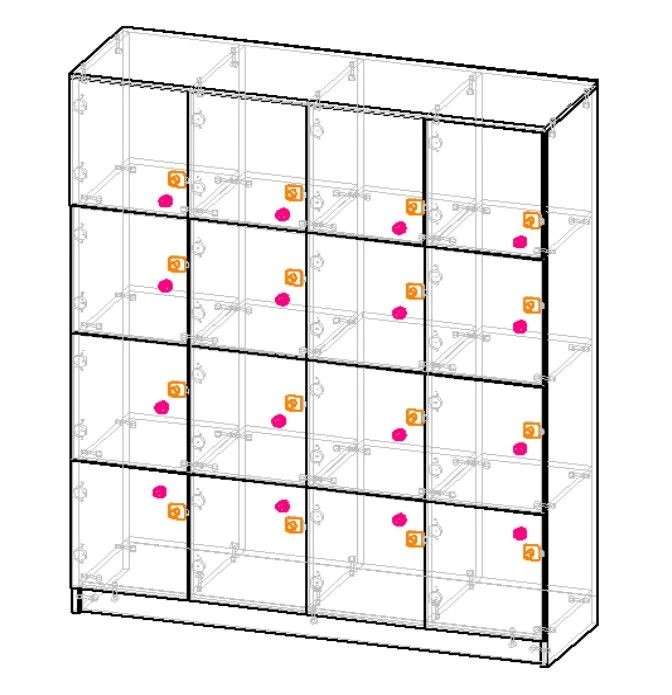 Organizational Cabinet with 16 Compartments - Model ЩЯ13