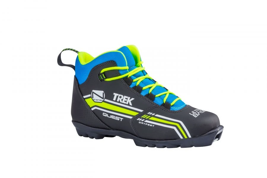 Trek Quest1 Black Ski Boots with Neon Lime Logo N