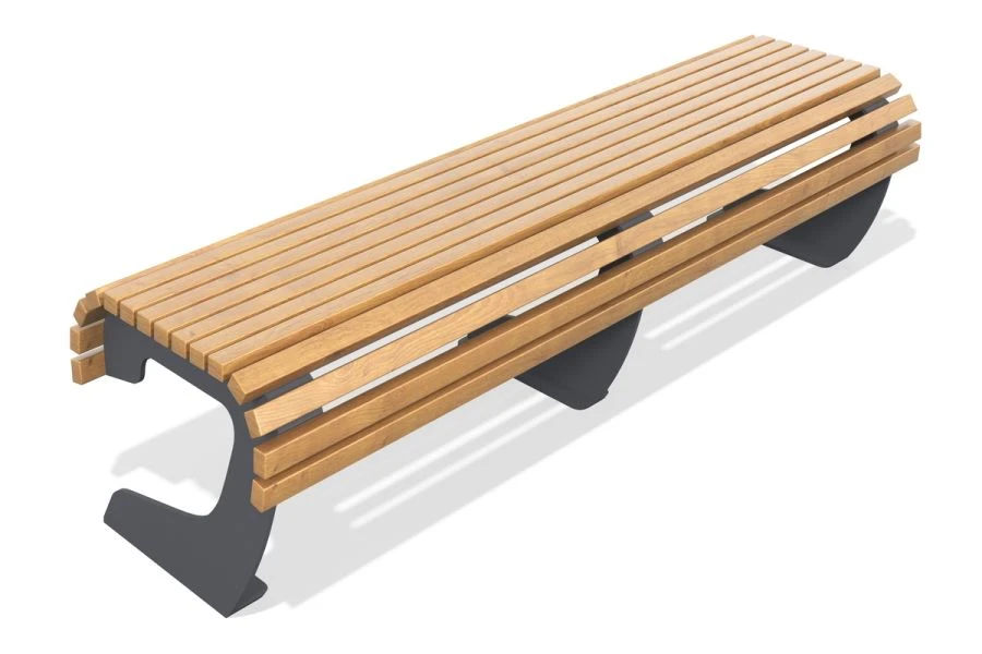 Metal and Wood Park Bench LГСП-134