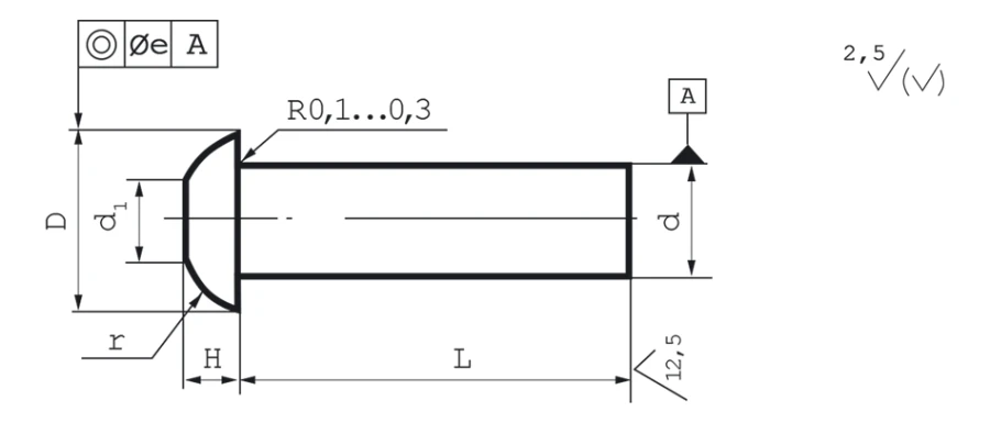Flat-Rounded Head Rivets OST 1 34075-85