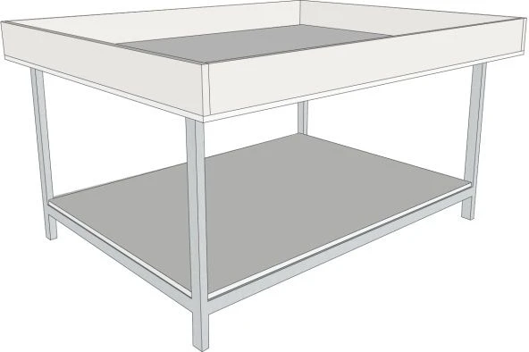 Large Reinforced Table with Edges