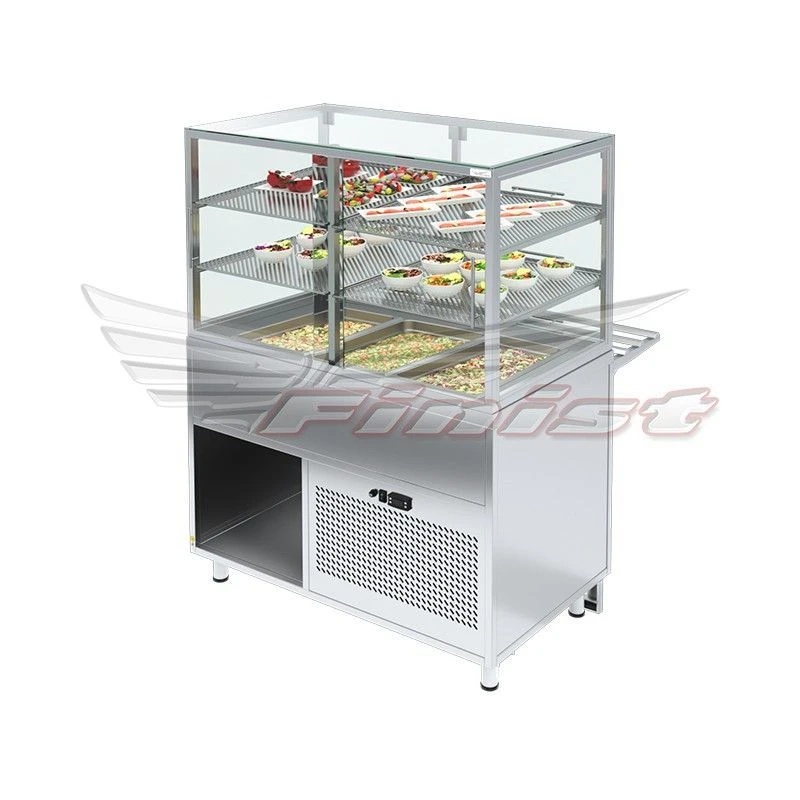 Refrigerated Display Counter for Cold Snacks with Cooling Bath PVCv