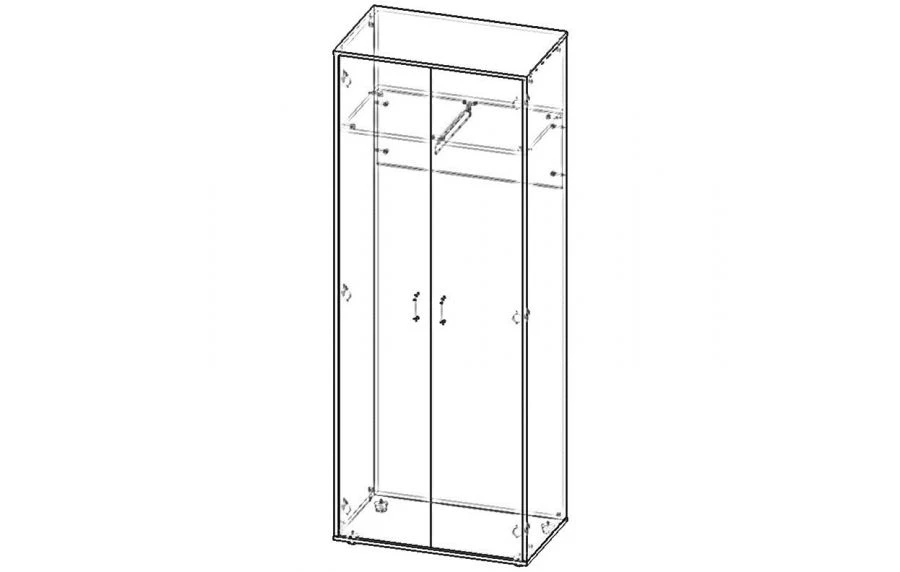 Clothing Cabinet with Double Doors - Bureaucrat Series