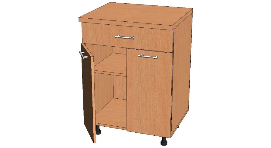 Kitchen Table with Drawer and Shelf, Model STYA-2