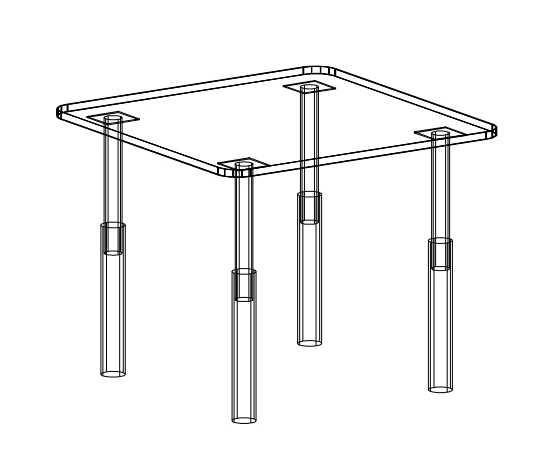Children's Table with Metal Frame for Dining and Activities