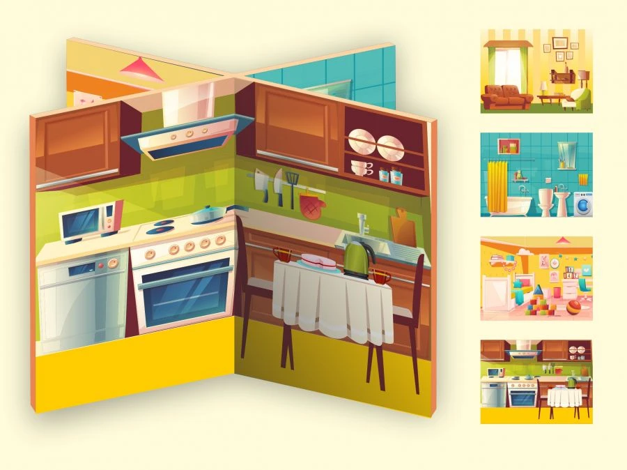 4-in-1 Role-Playing Game Panel - MY APARTMENT