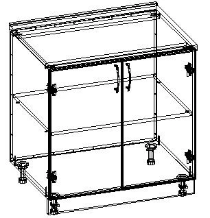 Kitchen Cabinet with Postforming Worktop TV-KSHK-3.4.01-01