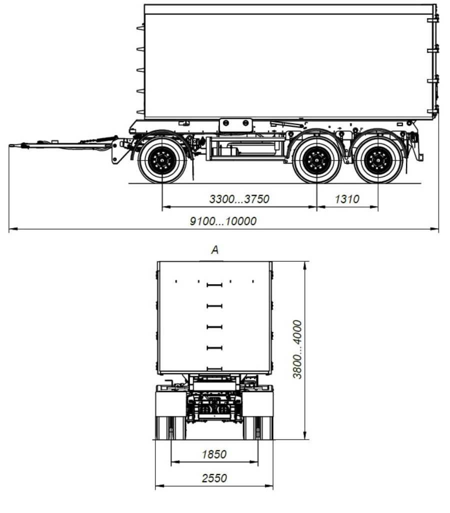 Three-Axle Dump Trailer for Scrap Transport with 12 Ton Capacity 8595-03