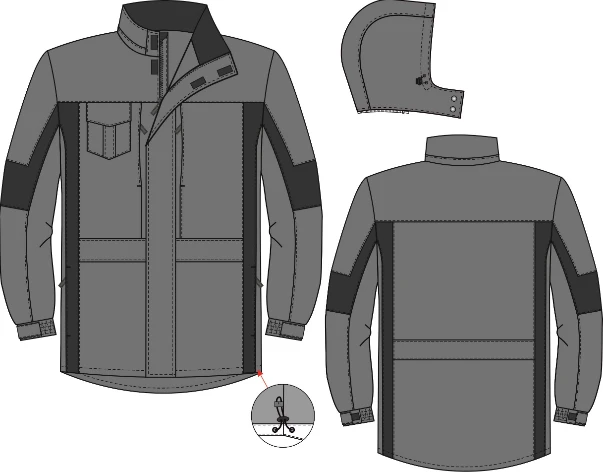 Men's Transitional Jacket with Removable Hood and Insulation Kronos TST-5462M