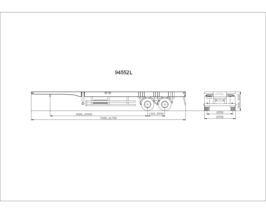 Two-Axle Container Transport Semi-Trailer BZAP 94552L