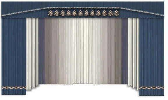 London 3 Poplin Curtain Set for Stage Use