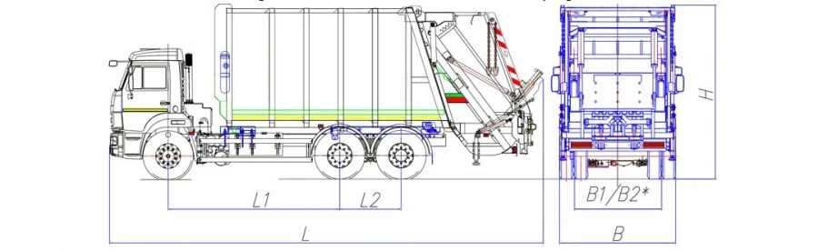 Special Garbage Truck Model MK-4548-07 with Rear Loading