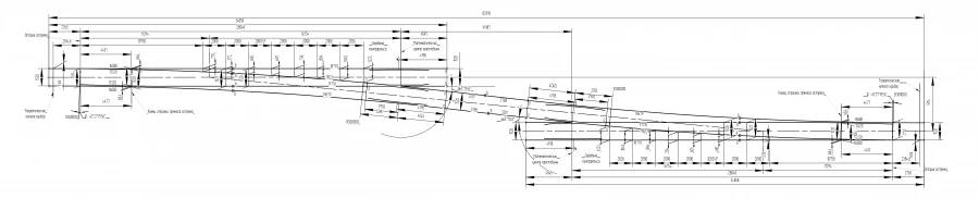Single Turnout Type R65 Mark 1/11 for Concrete Beams Project 2799.00.000-17