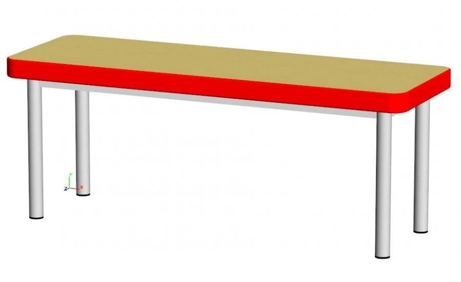 Three-Seater Soft Bench with Metal Frame