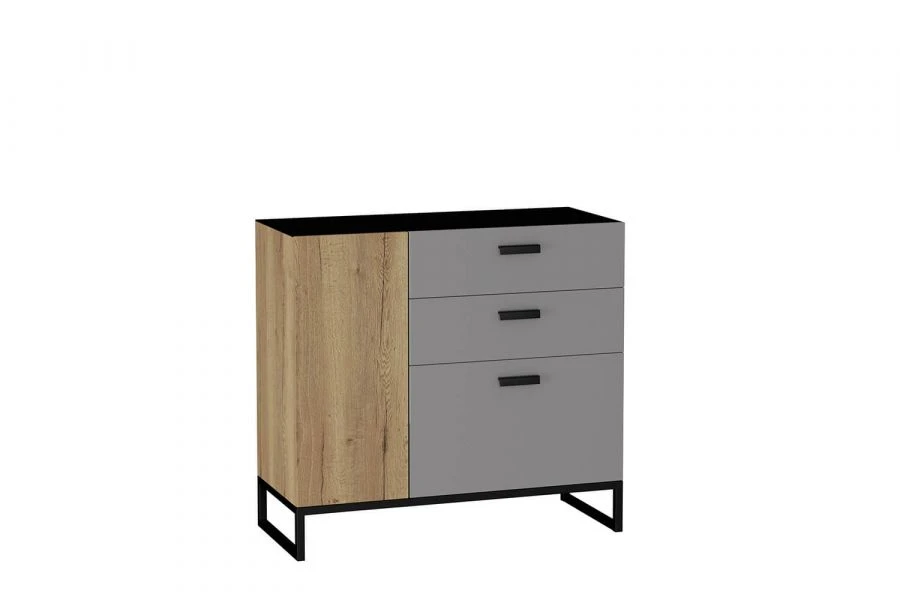 Essens LD.681090.000 1000mm Chest of Drawers (Gray Slate / Halifax Oak Tobacco)