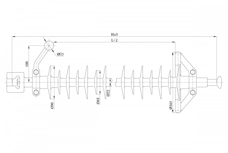 Linear Suspension Insulator with Protective Silicone Shell LК 70/220-ИГ-6 ГП