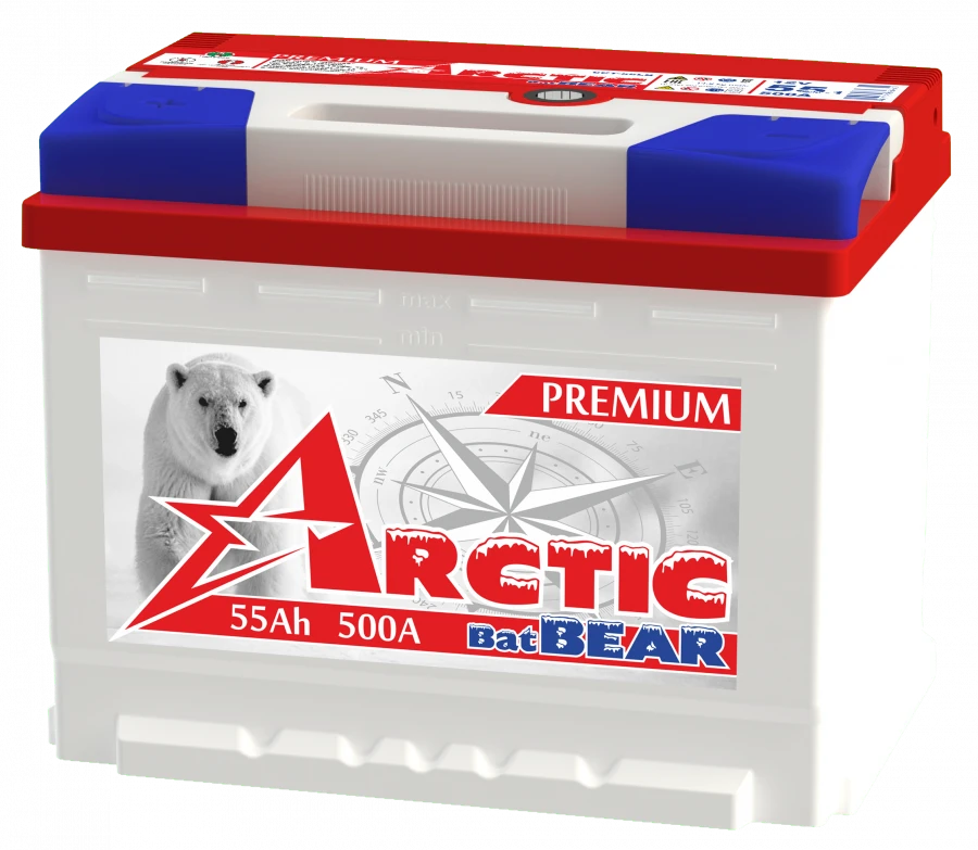 Lead Acid Starter Battery for Internal Combustion Engines 12V 6ST-55LA Arctic BatBEAR