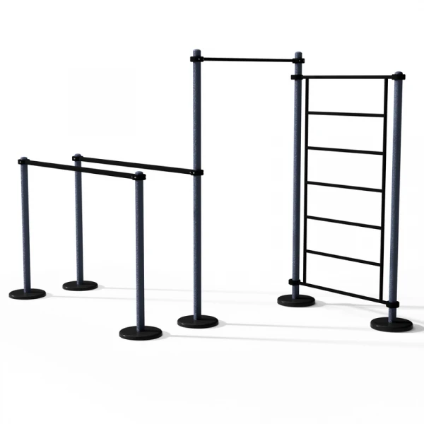Swedish Wall with Pull-Up Bar and Dips Station