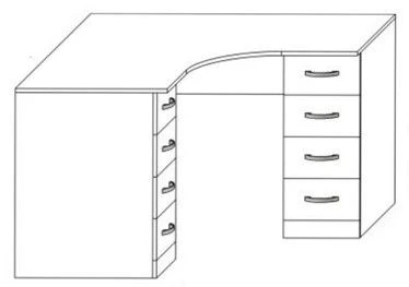 Corner Writing Desk with Drawers for Medical Institutions