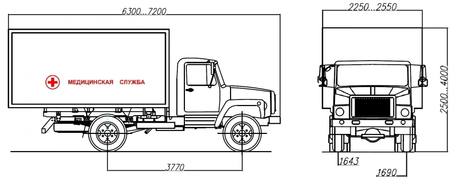 Medical Complex Modification 2250JG on GAZ 33086 Chassis