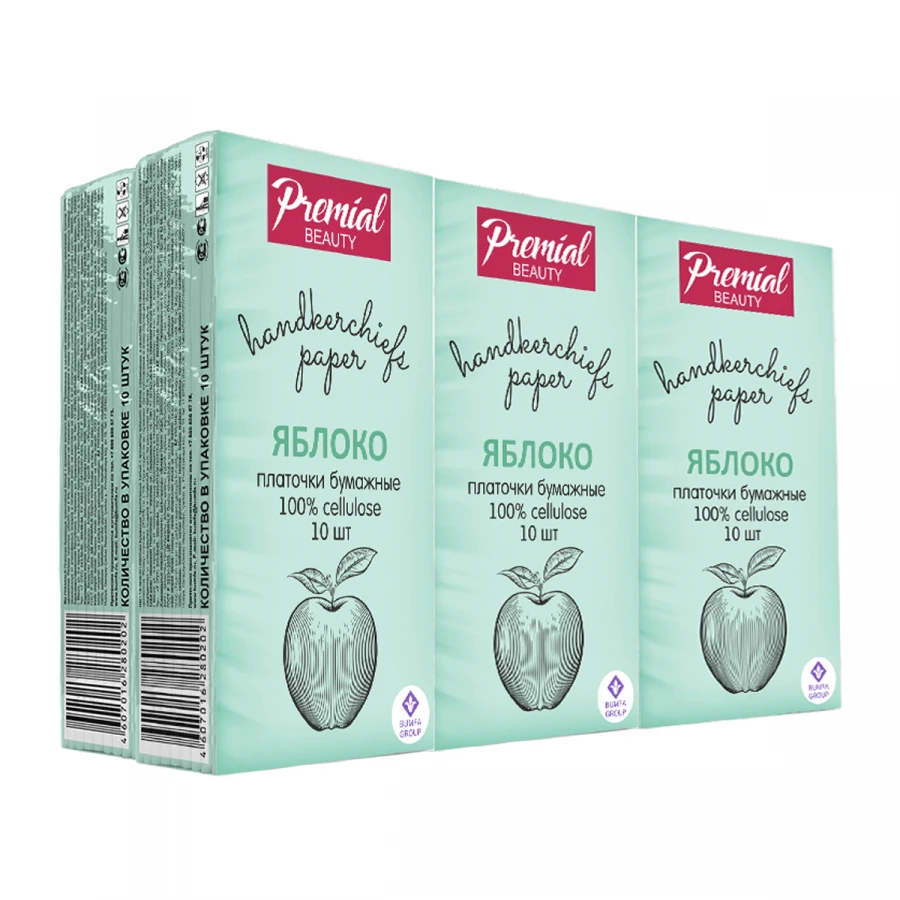 Three-Layer White Paper Tissues with Green Apple Scent - 240 Count