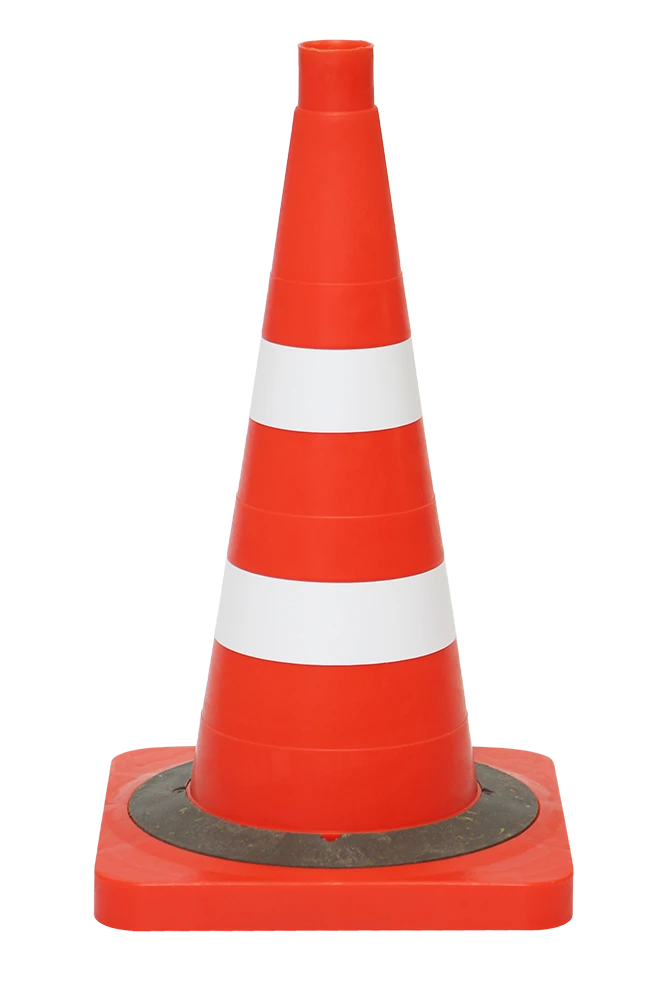 Weighted Signal Cone 510mm with 2 White Matte Stripes 50/80mm - KS-2.4.0