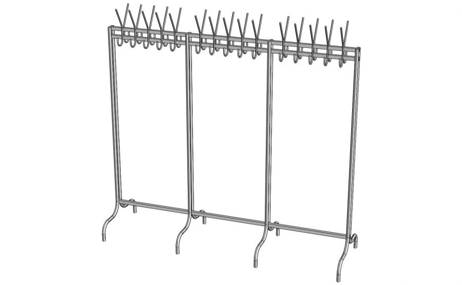 Double-Sided Floor Coat Rack, Model VG-2