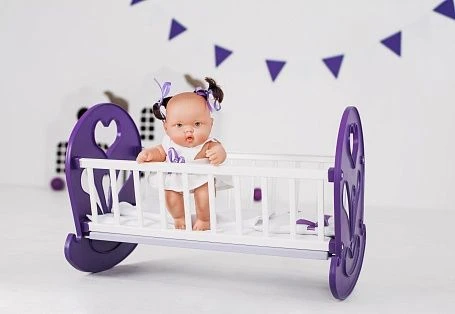 Beautiful Purple Rocking Cradle for Dolls