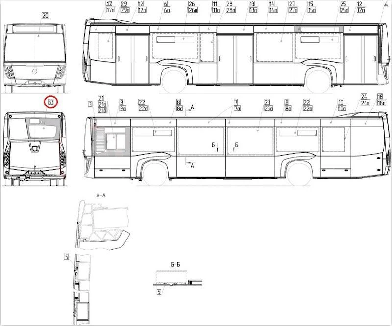 Glass Panel for Medium Door 45104820002302 for Glazing