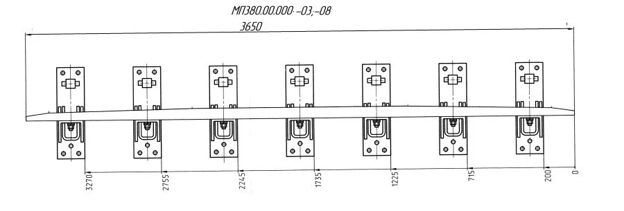 SP850 Profile Counter Rail with Complete Pad Set and Fasteners for R65 Track