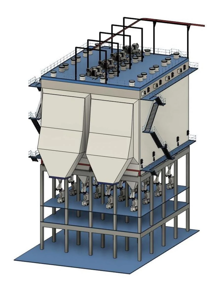 Horizontal Dry Electrofilter TBS-4x4.5-2x10.0-13.0-400