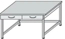 Metal Laboratory Table SL-8(m) with Two Hanging Drawers
