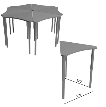 Curved Student Desk for Grades 3-5 and 5-7, Model TMSU13/12